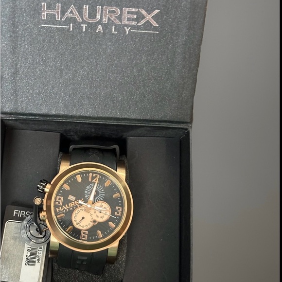 New Haurex Italy Mens San Marco Quartz Watch Needs A Band Works Great Stainless - Picture 3 of 8
